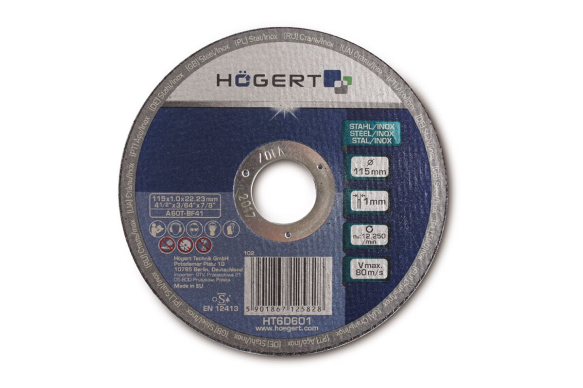 HOEGERT Диск отрезной по металлу 115 х 1,0 х 22,23 мм