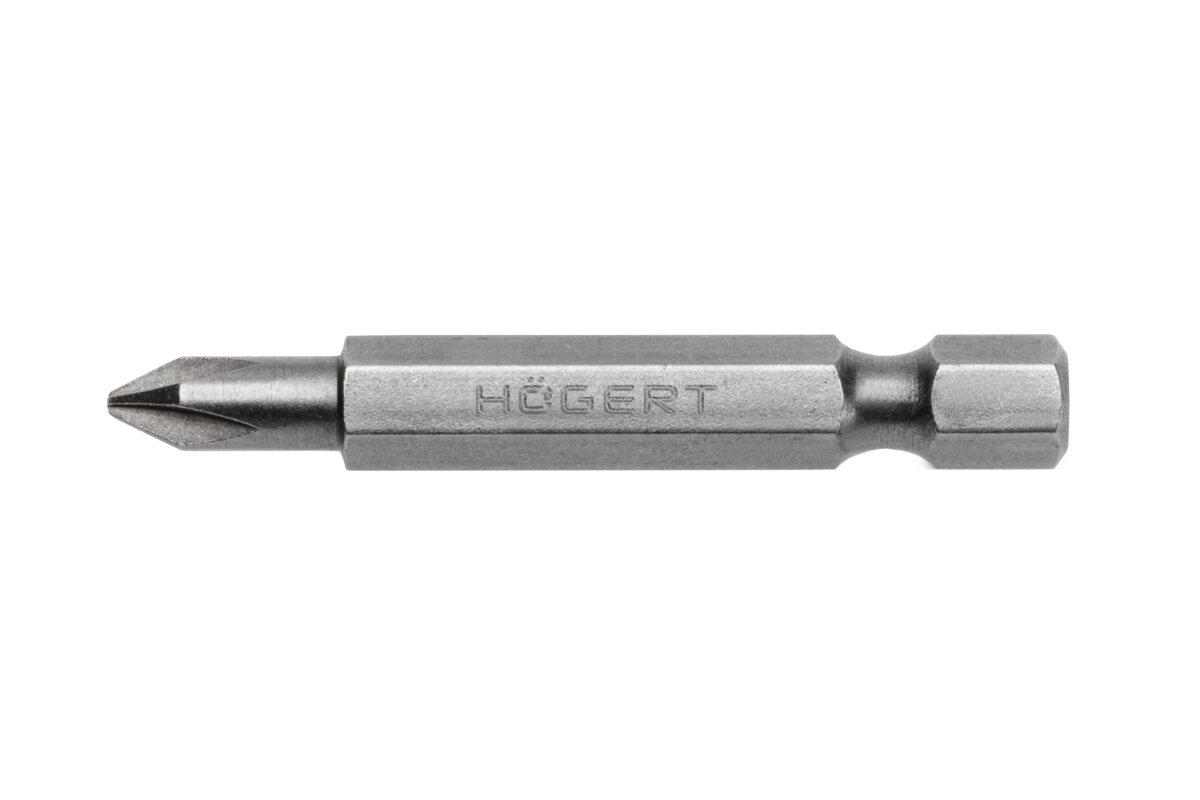 HOEGERT Биты PH0, 50 мм, сталь S2, 2 шт.